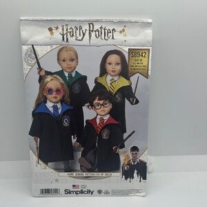 Simplicity Harry Potter Doll Sewing Pattern with House Colors